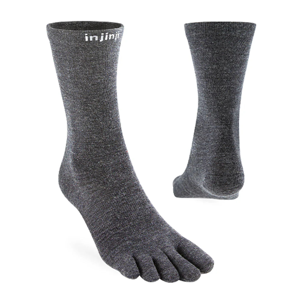 Injinji Liner Lightweight Crew Toe Socks - Wool (Unisex) - Slate - Find Your Feet Australia Hobart Launceston Tasmania