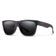 Sunglasses with dark lenses and purple frame on a white background - Smith Lowdown 2 Sunglasses - Matte Fathom + ChromaPop Polarised Black