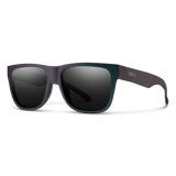 Sunglasses with dark lenses and purple frame on a white background - Smith Lowdown 2 Sunglasses - Matte Fathom + ChromaPop Polarised Black