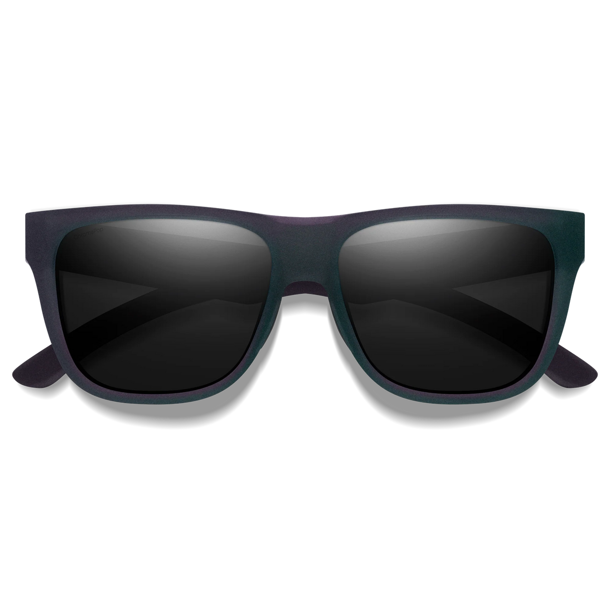 Black sunglasses with dark lenses on a white background - Smith Lowdown 2 Sunglasses - Matte Fathom + ChromaPop Polarised Black