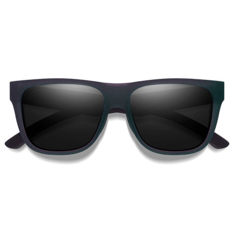 Black sunglasses with dark lenses on a white background - Smith Lowdown 2 Sunglasses - Matte Fathom + ChromaPop Polarised Black