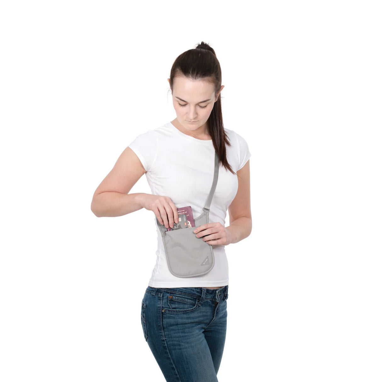 Pacsafe Coversafe V75 Neck Pouch - Grey