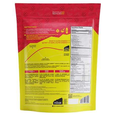 Näak Ultra Energy Drink Mix - 720g Bag - 10 serves - 10 servings