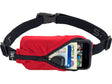 Red waist bag with a phone and money on a white background - SPIbelt Original Running Belt - Red w/ Black Zip