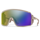 Beige goggles with green and blue gradient lenses on a white background - Smith Pursuit Sunglasses - Matte Summit | ChromaPop Glacier Photochromic Yellow Violet Mirror
