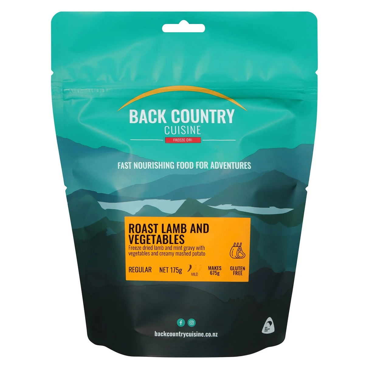 Back Country Cuisine Meals - Regular - Roast Lamb And Vegetables - Find Your Feet Australia Hobart Launceston Tasmania