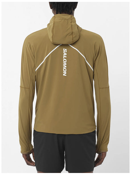 Salomon Sense Aero Hybrid Half Zip Hoodie (Men's) - Brilliant Olive - Find Your Feet Australia Hobart Launceston Tasmania