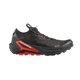 A Salomon trail running shoe in black and red, shown from a lateral profile view against a light gray background. - Salomon S/LAB Genesis 2 Shoes (Unisex) - Black/Black/Fiery Red