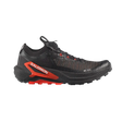 A Salomon trail running shoe in black and red, shown from a lateral profile view against a light gray background. - Salomon S/LAB Genesis 2 Shoes (Unisex) - Black/Black/Fiery Red
