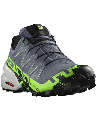 Salomon Speedcross 6 GTX Shoes (Men's) Flint Stone / Green Gecko / Black - Find Your Feet Australia Hobart Launceston Tasmania