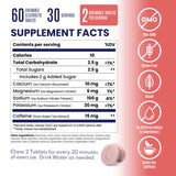Supplement facts label with pink chewable tablets on a white background - SaltStick FastChews - Citrus Burst 