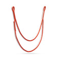 A red and white woven climbing rope shown in a U-shape against a plain white background. - Black Diamond Sewn Anchor System