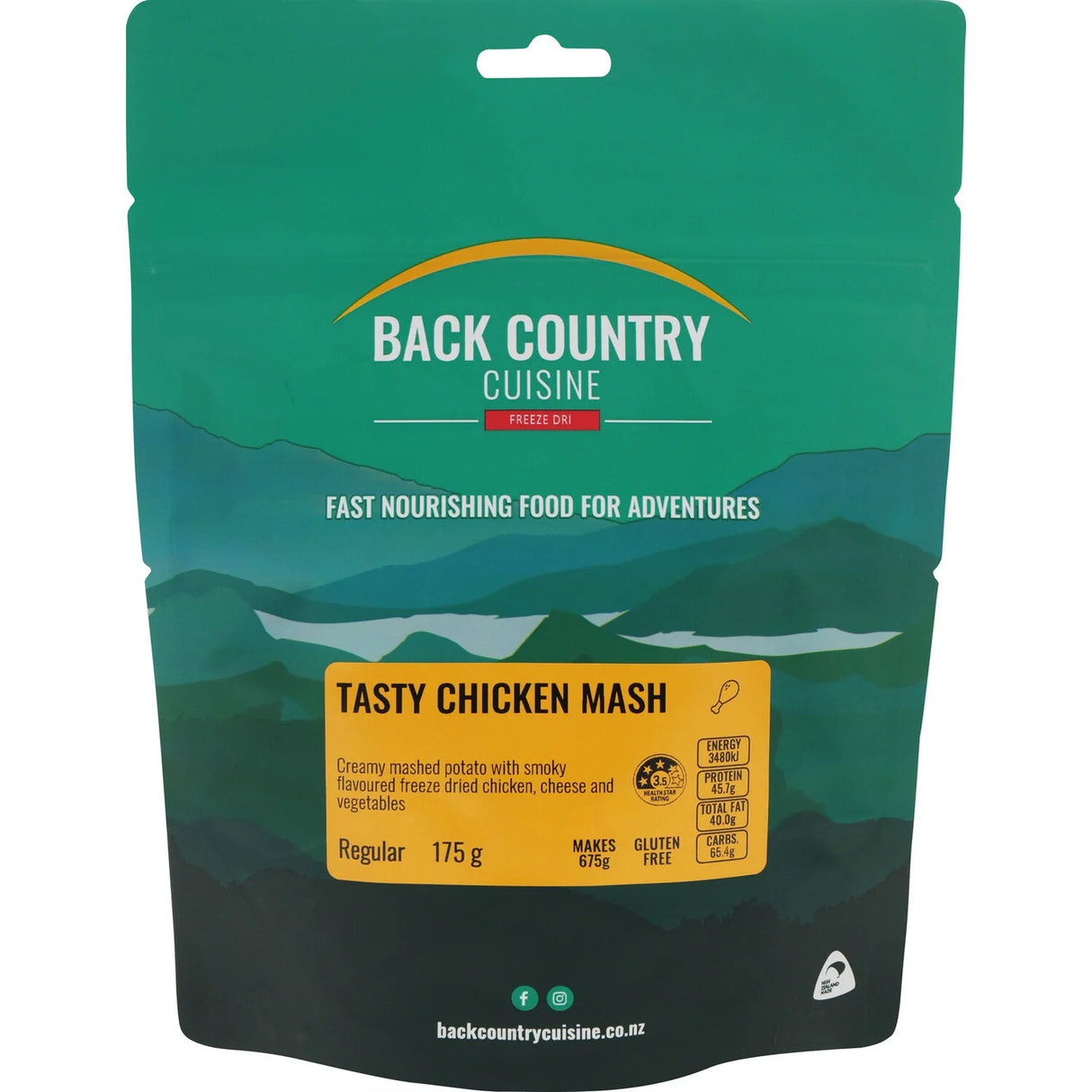 Back Country Cuisine Meals - Regular - Tasty Chicken Mash - Find Your Feet Australia Hobart Launceston Tasmania