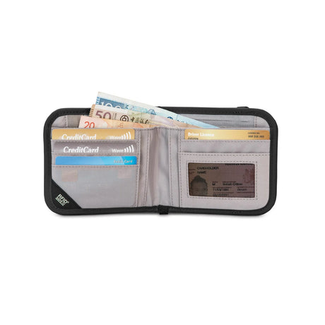 Pacsafe RFIDSafe V100 Bifold Wallet - Black - Find Your Feet Australia Hobart Launceston Tasmania