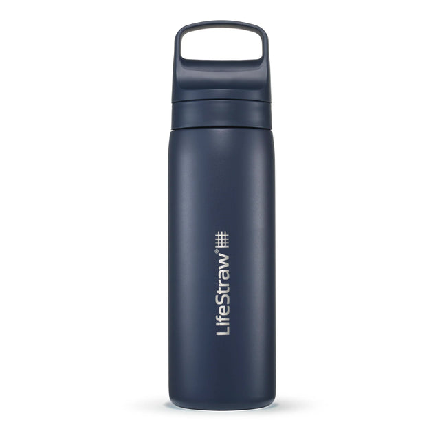 LifeStraw Go 2.0 Stainless Steel Water Filter Bottle 500ml - Aegean Sea - Navy Blue