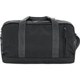 Black duffel bag with gray straps on a white background - Fjällräven Vardag Duffel 33L - Black
