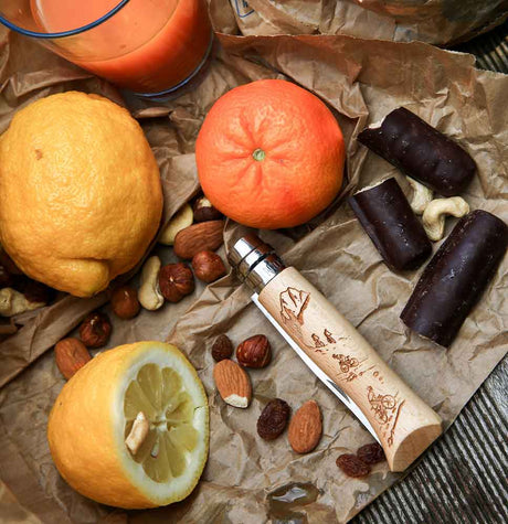 Opinel N°08 Limited Edition Engraved Handle Folding Knife - Alpine Adventures - Find Your Feel Australia Hobart Launceston Tasmania