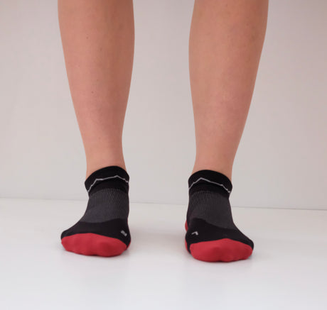 Find Your Feet Trail Running Micro Socks (Unisex) -Black/Red Find Your Feet