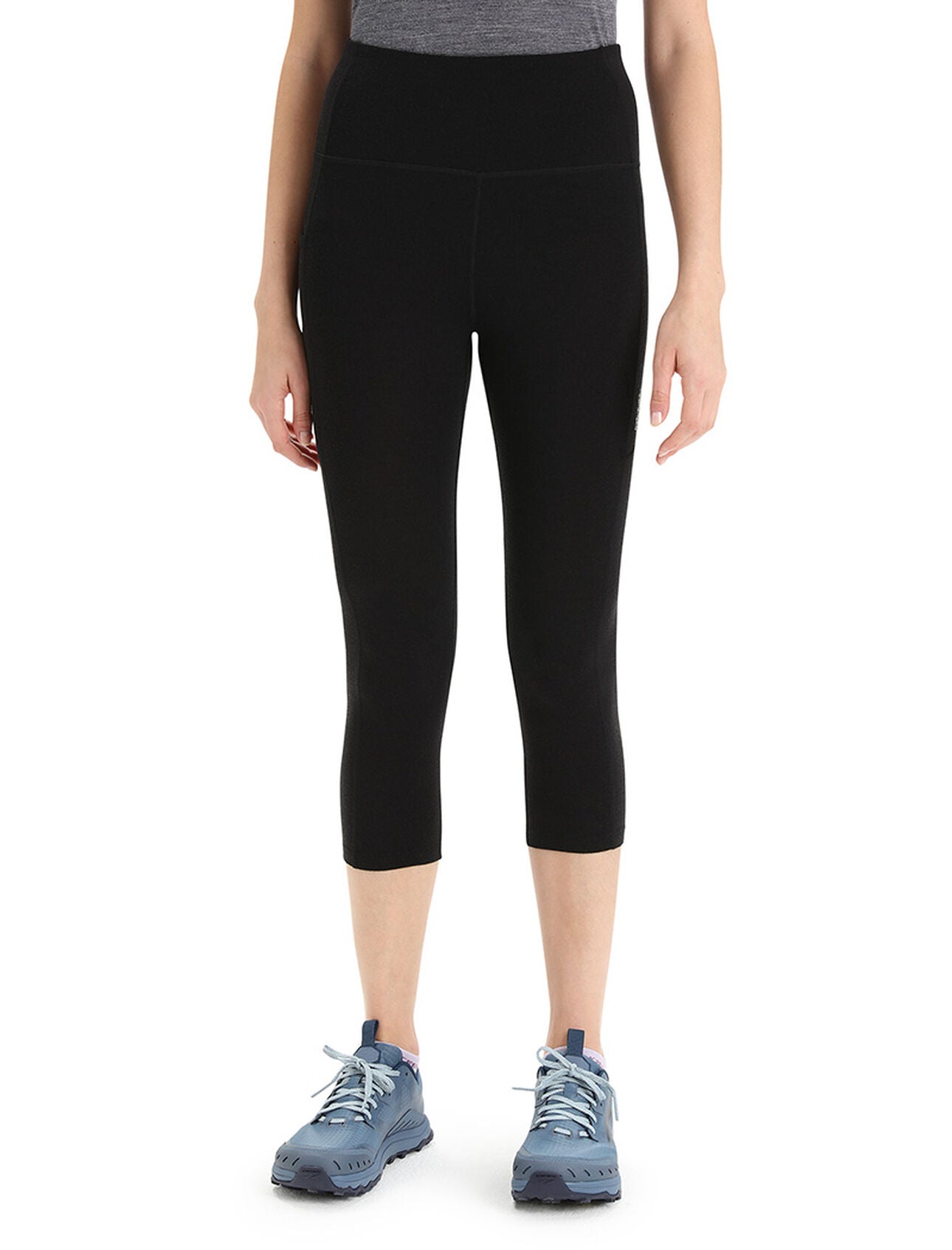 Icebreaker Fastray High Rise 3/4 Tights (Women's) - Find Your Feet Australia Hobart Launceston Tasmania - Black