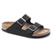 Birkenstock Arizona BirkiBuc/Microfibre Vegan Sandal - Regular (Unisex) - Black - Find Your Feet Australia Hobart Launceston Tasmania