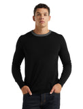 Icebreaker Shearer Crewe Sweater (Men's) Black/Gritstone Heather