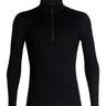 Icebreaker 260 Tech LS Half Zip Merino (Men's) - Black - Find Your Feet - Hobart Australia Tasmania Hiking Thermal Travel 