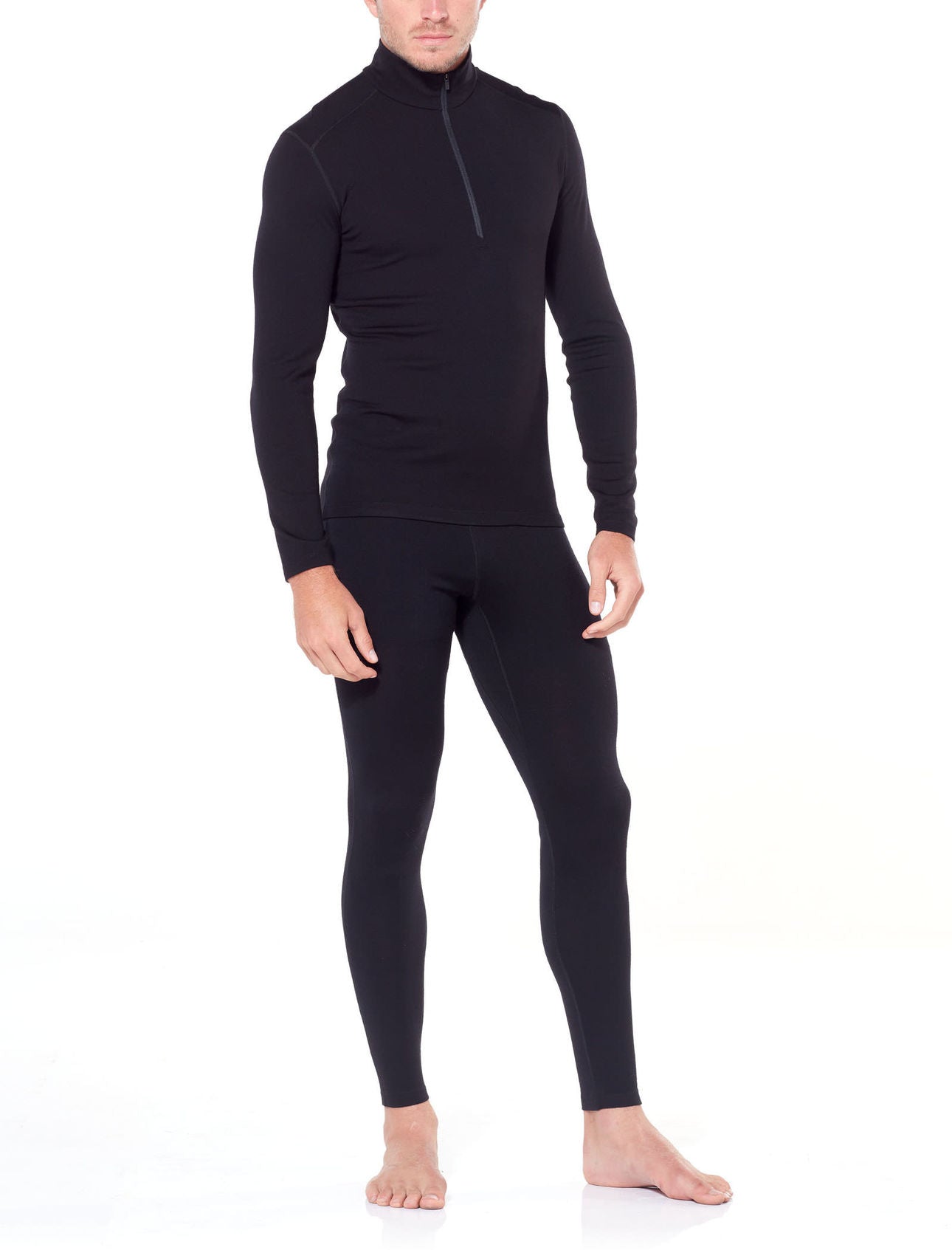 Icebreaker 260 Tech LS Half Zip Merino (Men's) - Black - Find Your Feet - Hobart Australia Tasmania Hiking Thermal Travel 