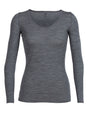 Icebreaker Siren LS Sweetheart (Women's) - Find Your Feet Australia Hobart Launceston Tasmania - Gritstone Heather