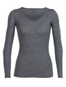 Icebreaker Siren LS Sweetheart (Women's) - Find Your Feet Australia Hobart Launceston Tasmania - Gritstone Heather