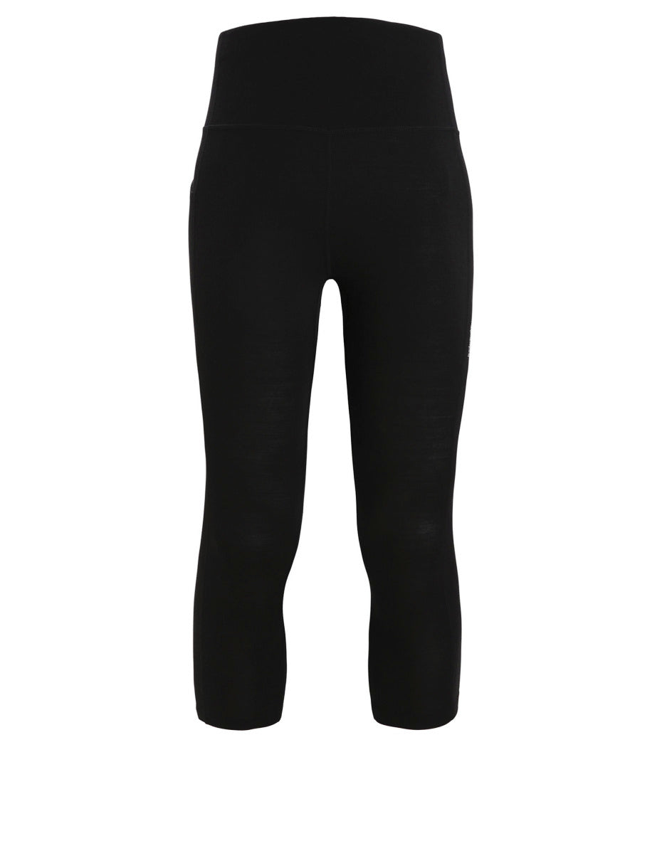Icebreaker Fastray High Rise 3/4 Tights (Women's) - Find Your Feet Australia Hobart Launceston Tasmania - Black