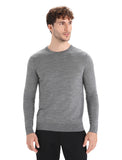 Icebreaker Wilcox LS Sweater (Men's) - Gritstone Heather - Find Your Feet Australia Hobart Launceston Tasmania
