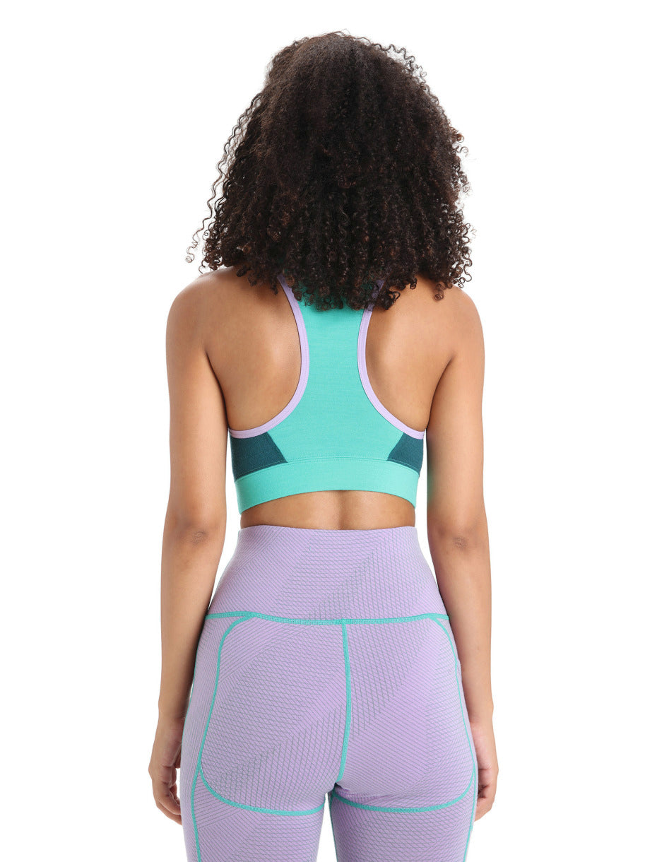 Icebreaker ZoneKnit Sport Bra (Women's) - Find Your Feet Australia Hobart Launceston Tasmania - Green Glory