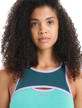 Icebreaker ZoneKnit Sport Bra (Women's) - Find Your Feet Australia Hobart Launceston Tasmania - Green Glory