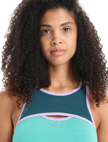 Icebreaker ZoneKnit Sport Bra (Women's) - Find Your Feet Australia Hobart Launceston Tasmania - Green Glory