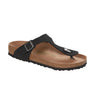 Birkenstock Gizeh Earthy Vegan BirkiBuc - Regular (Women's) - Black - Find Your Feet Australia Hobart Launceston Tasmania