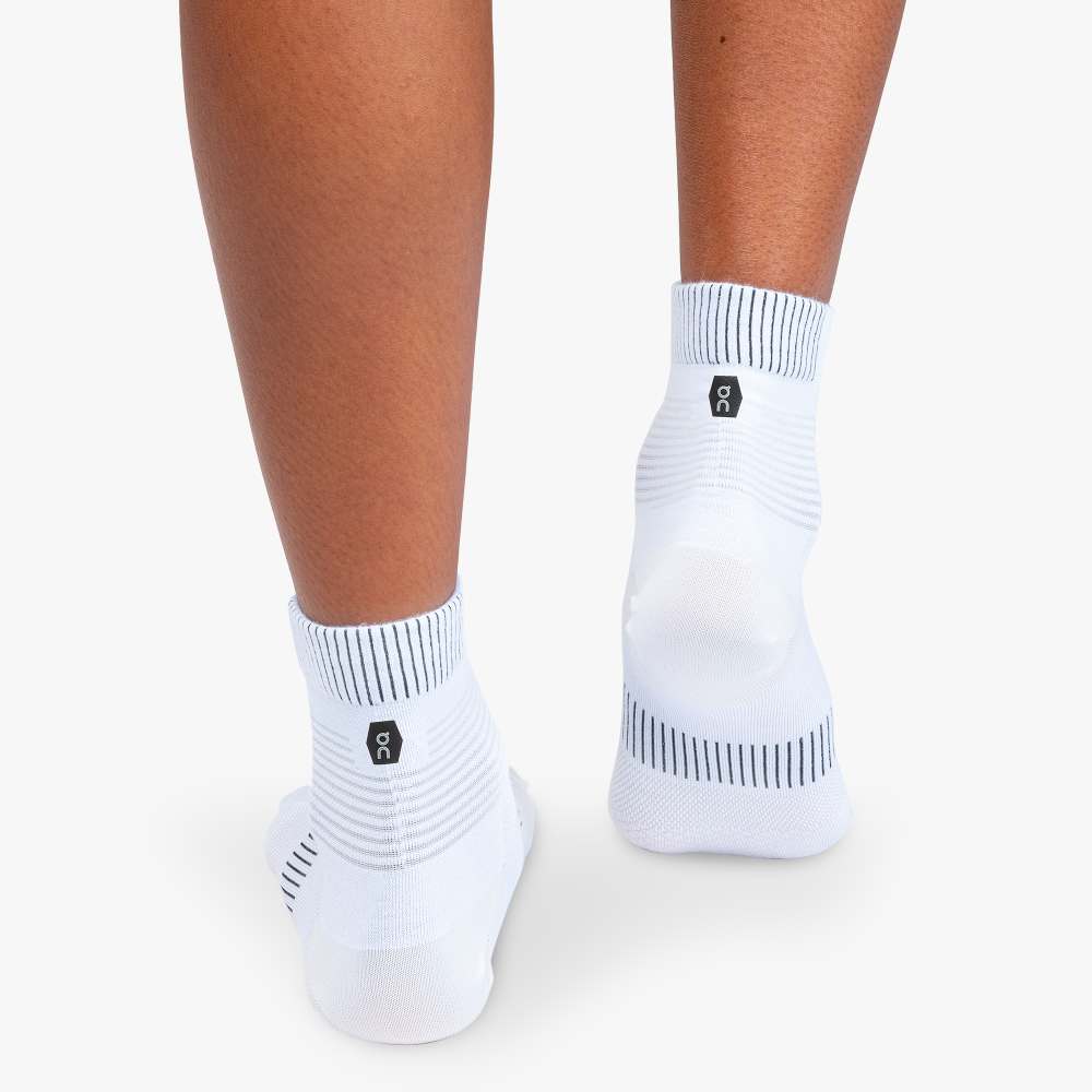 On Ultralight Mid Socks (Women's) - Find Your Feet Australia Hobart Launceston Tasmania - White | Black