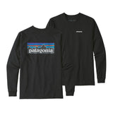 Patagonia Long-Sleeved P-6 Logo Responsibili-Tee (Men's) - Black - Find Your Feet Australia Hobart Launceston Tasmania