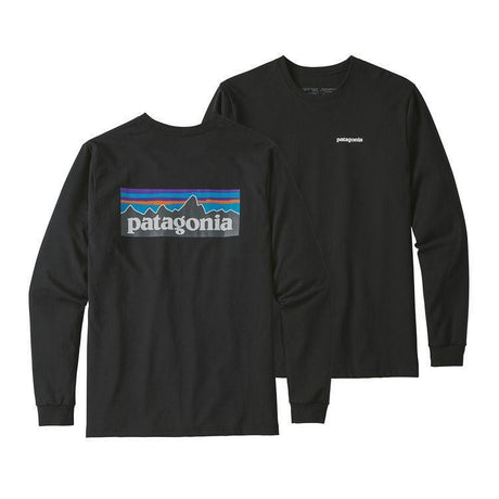 Patagonia Long-Sleeved P-6 Logo Responsibili-Tee (Men's) - Black - Find Your Feet Australia Hobart Launceston Tasmania