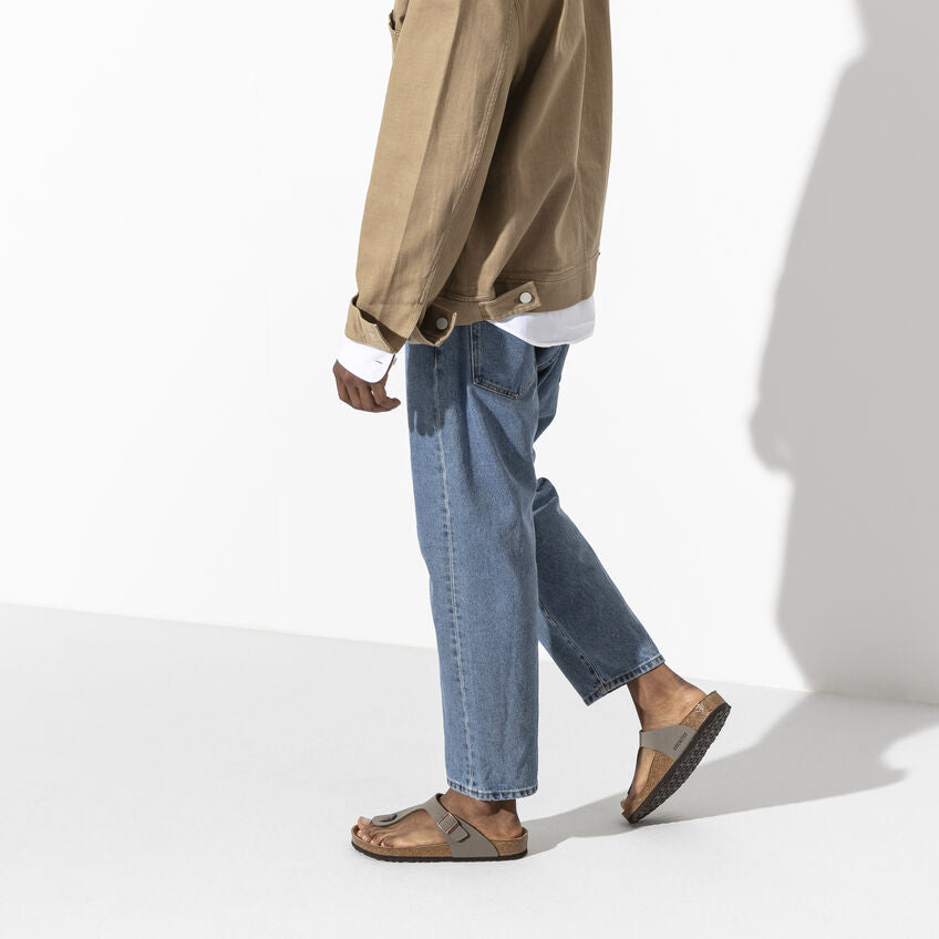 Birkenstock Gizeh Birki-Buc/Suede Sandal Stone (Women's) 043391 - Find Your Feet Australia Hobart Launceston Tasmania
