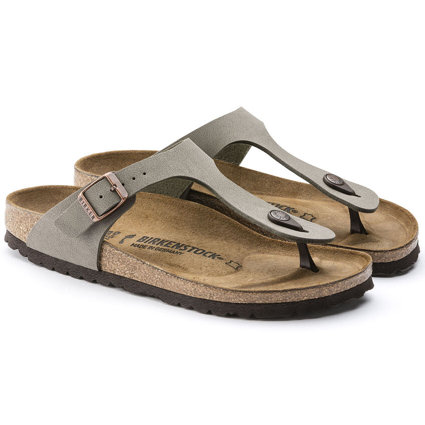 Birkenstock Gizeh Birki-Buc/Suede Sandal Stone (Women's) 043391 - Find Your Feet Australia Hobart Launceston Tasmania