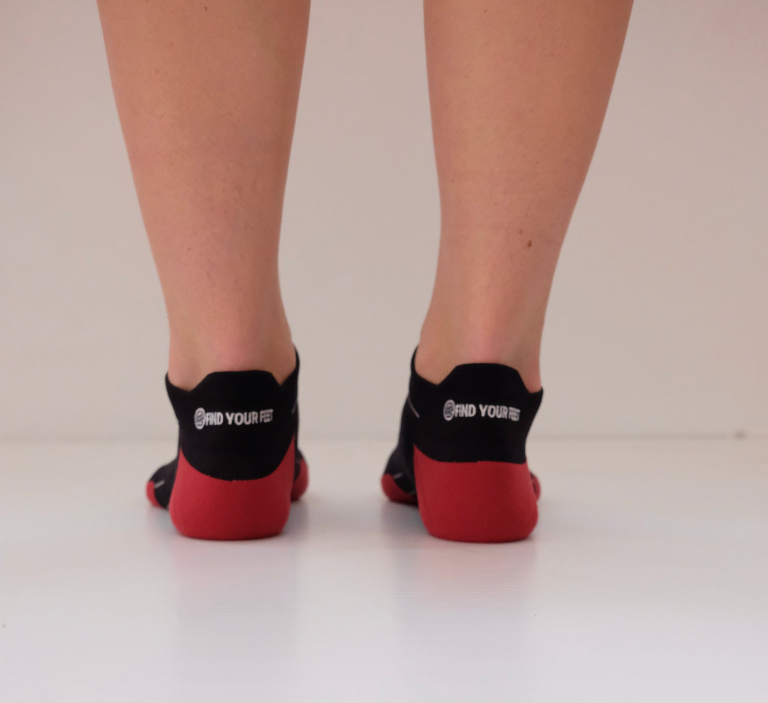 Find Your Feet Trail Running Micro Socks (Unisex) -Black/Red Find Your Feet