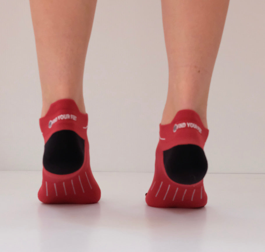 Find Your Feet Trail Running Micro Socks (Unisex) -Black/Red Find Your Feet