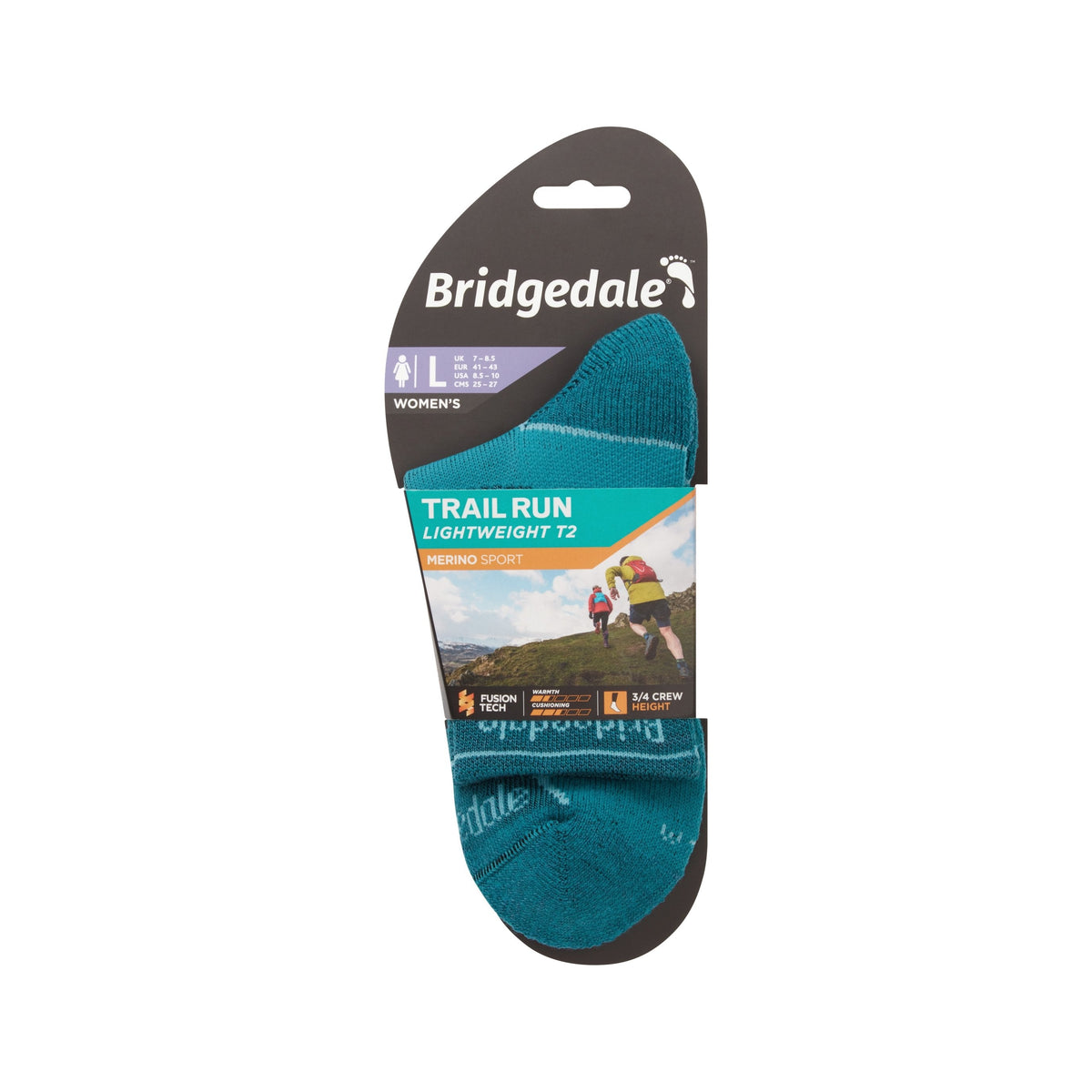 Bridgedale Trail Run T2 3/4 Socks (Women's) - Teal - Find Your Feet Australia Hobart Launceston Tasmania