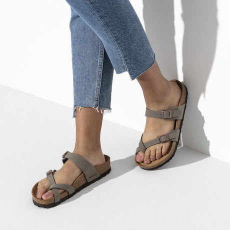 Birkenstock Mayari Birko-Flor/Suede Sandal (Women's) Stone 0071071 - Find Your Feet Australia Hobart Launceston Tasmania