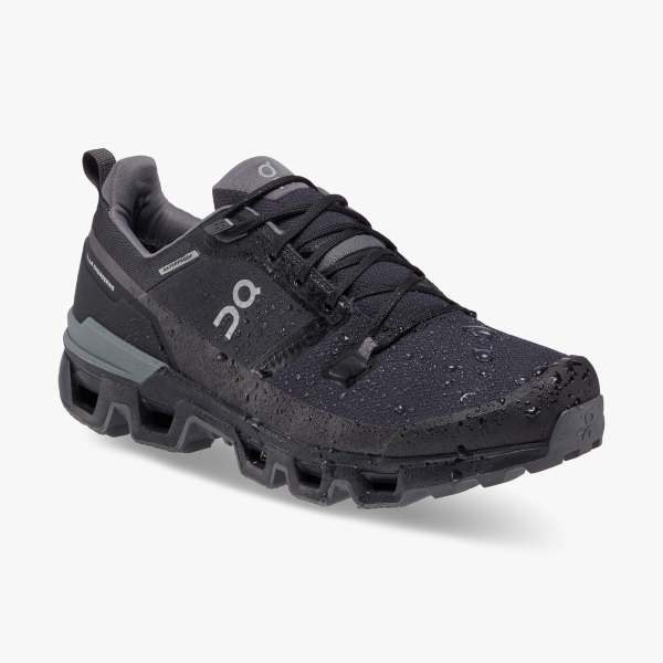 On Cloudwander WP Hiking Shoe (Men's) Black | Eclipse - Find Your Feet Australia Hobart Launceston Tasmania