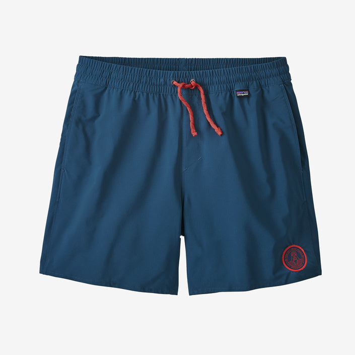 Patagonia Hydropeak Volley Shorts 16" (Men's) - Find Your Feet Australia Hobart Launceston Tasmania - Peak Protector Badge: Tidepool Blue