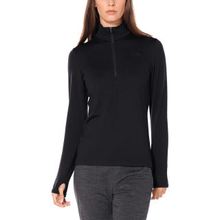 Icebreaker Original LS Half Zip Top (Women's) - Black - Find Your Feet Australia Hobart Launceston Tasmania