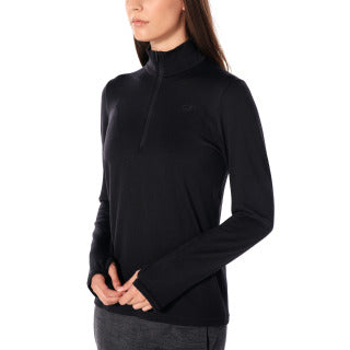 Icebreaker Original LS Half Zip Top (Women's) - Black - Find Your Feet Australia Hobart Launceston Tasmania