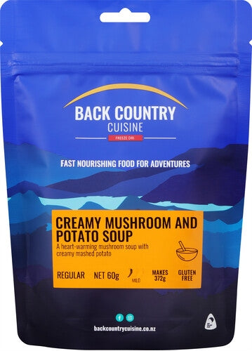 Back Country Cuisine Creamy Mushroom and Potato Soup - Find Your Feet Australia Hobart Launceston Tasmania