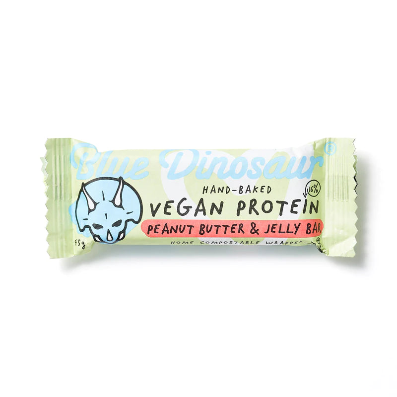 Blue Dinosaur Vegan Protein Bar - Find Your Feet Australia Hobart Launceston Tasmania - Peanut Butter & Jelly Bar